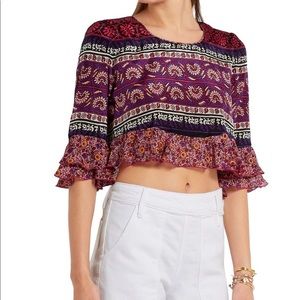 anna sui printed crop top